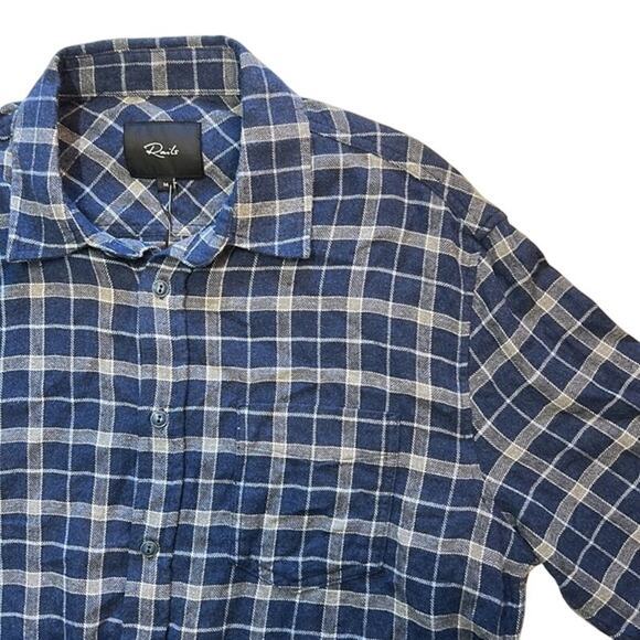 Rails Clothing Men's Navy Blue & White Plaid Button Down Shirt, Size Medium - Picture 2 of 6